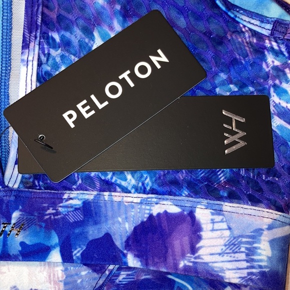NEW Peloton x WITH Blue Moves High Neck Racerback Cutout Back Sports Bra Size S - Picture 5 of 9
